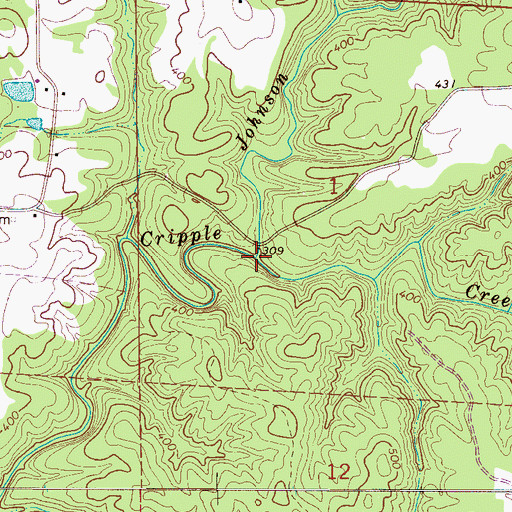 Topographic Map of Johnson Branch, AL