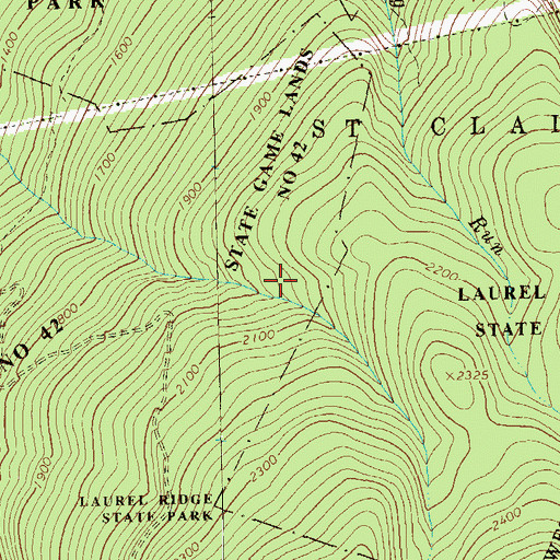 Topographic Map of State Game Lands Number 42, PA