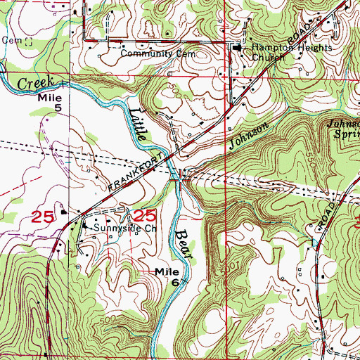 Topographic Map of Johnson Branch, AL