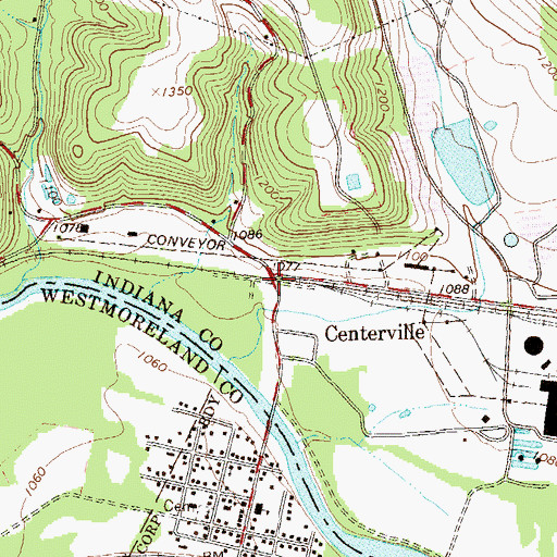 Topographic Map of Centerville (historical), PA