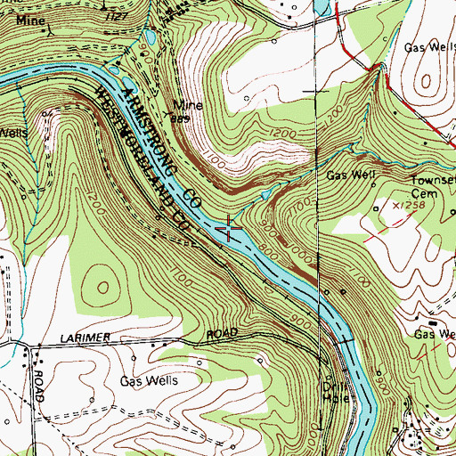 Topographic Map of Flat Run, PA