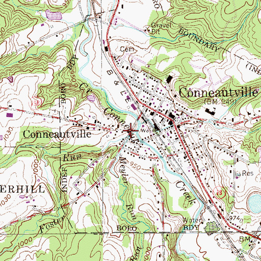 Topographic Map of Meyler Run, PA