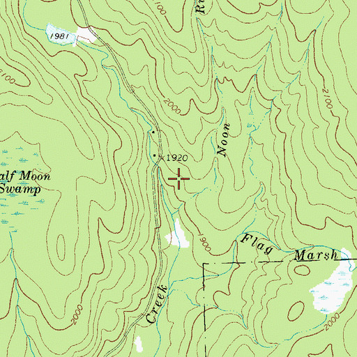 Topographic Map of Noon Run, PA