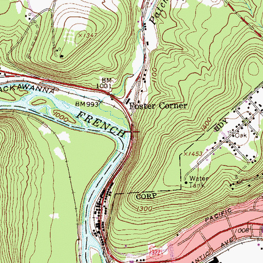 Topographic Map of Patchel Run, PA