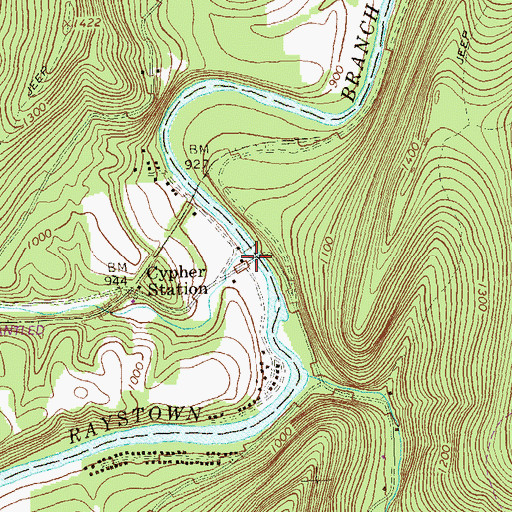 Topographic Map of Pipers Run, PA