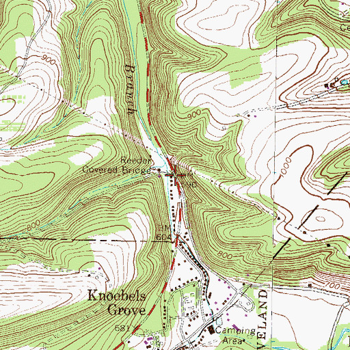 Topographic Map of Reeder Covered Bridge (historical), PA