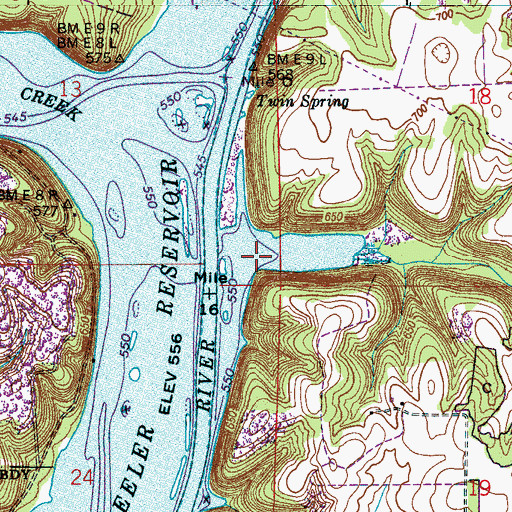 Topographic Map of Johnson Branch, AL
