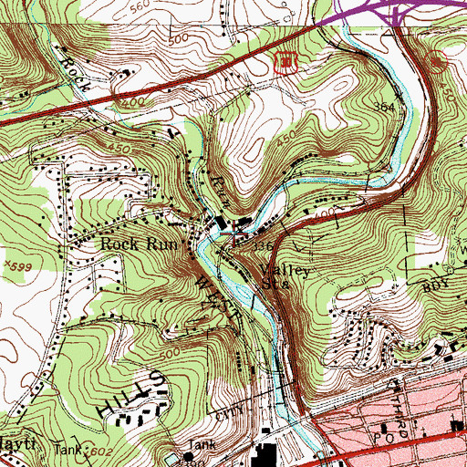 Topographic Map of Rock Run, PA