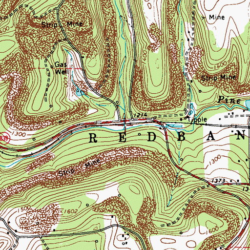 Topographic Map of Sugarcamp Run, PA