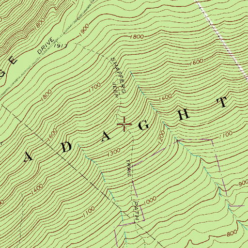 Topographic Map of Shaffers Trail, PA