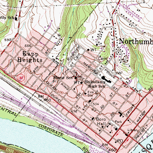Topographic Map of Steele School (historical), PA