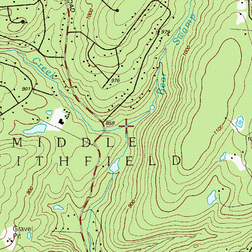 Topographic Map of Bear Swamp Run, PA