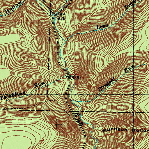 Topographic Map of Tumbling Run, PA