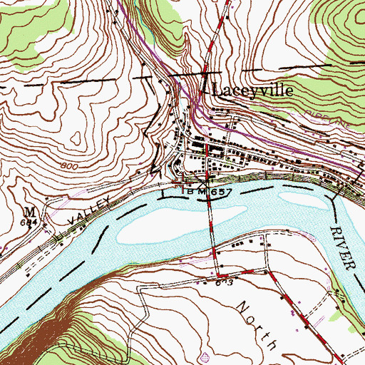 Topographic Map of Little Tuscarora Creek, PA