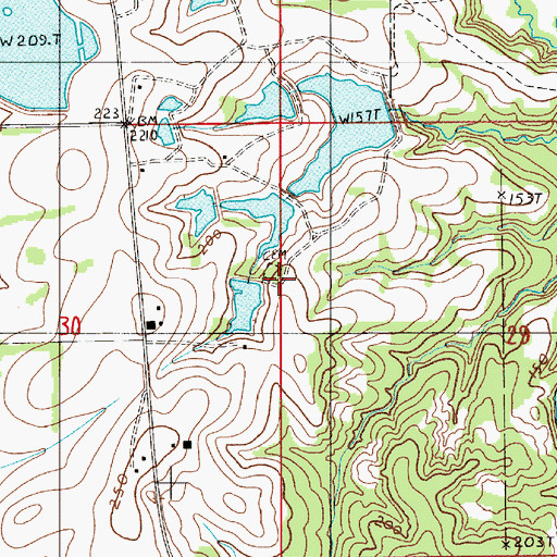 Topographic Map of Johnson Cemetery, AL
