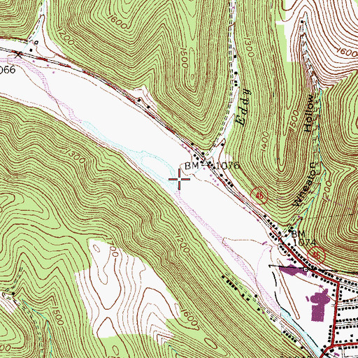 Topographic Map of Eddy Run, PA