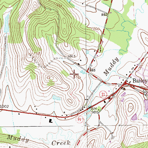 Topographic Map of South Branch Muddy Creek, PA