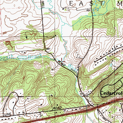 Topographic Map of South Brook, PA