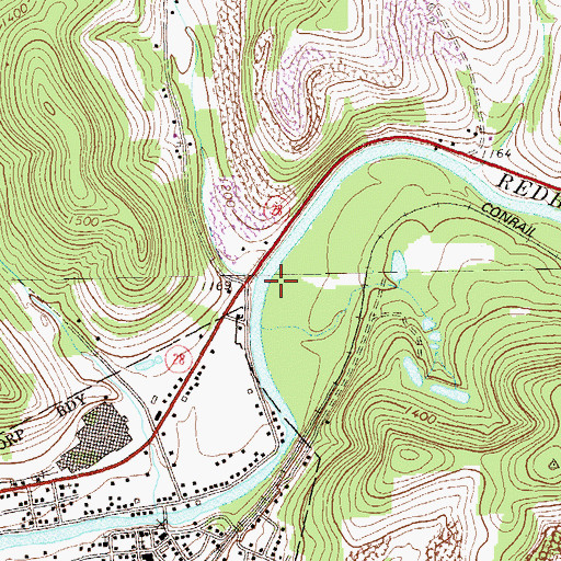 Topographic Map of Welch Run, PA
