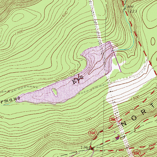 Topographic Map of Hagerman Lake, PA