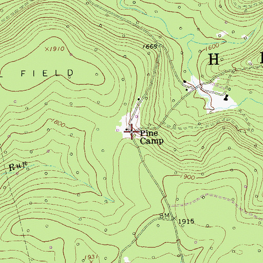 Topographic Map of Pine Camp, PA