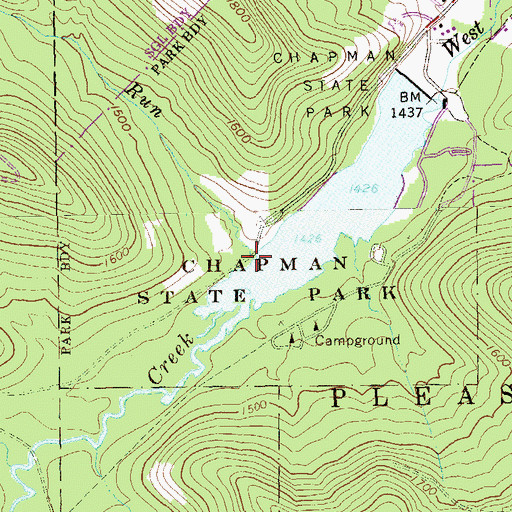 Topographic Map of Adams Run, PA