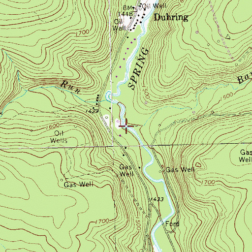 Topographic Map of Bank Run, PA