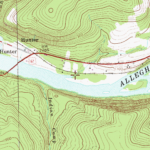 Topographic Map of Bates Run, PA