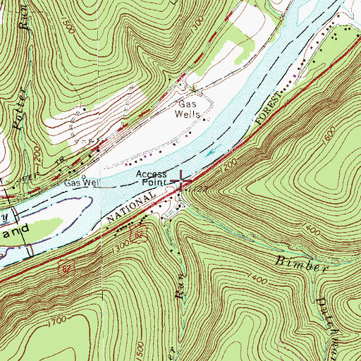 Topographic Map of Baugher Run, PA