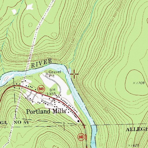 Topographic Map of Bear Creek, PA