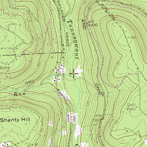 Topographic Map of Bear Run, PA