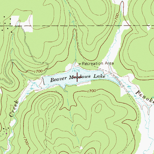 Topographic Map of Beaver Meadows Lake, PA
