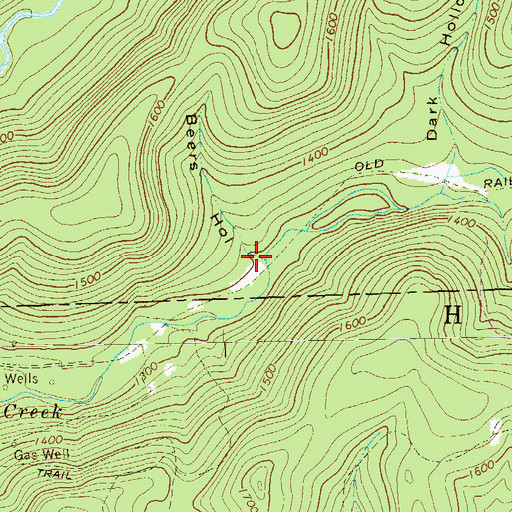 Topographic Map of Beers Hollow, PA