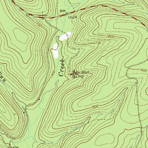 Topographic Map of Ben Hur Camp, PA