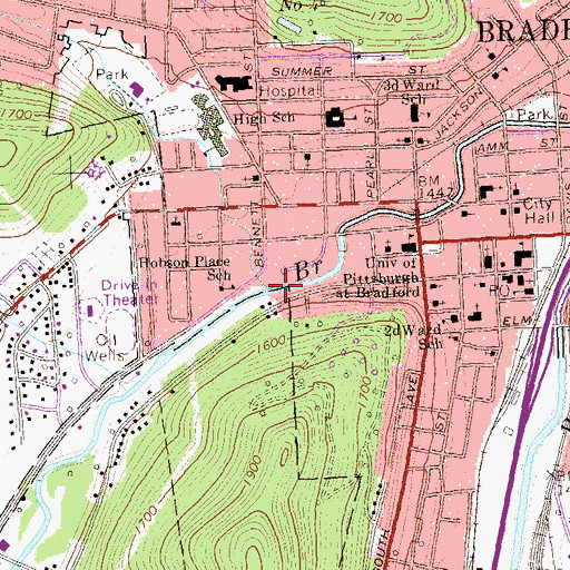 Topographic Map of Bennett Brook, PA