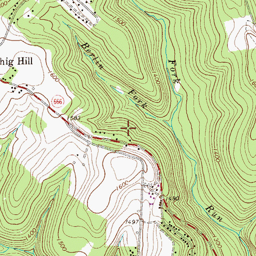 Topographic Map of Berlin Fork, PA