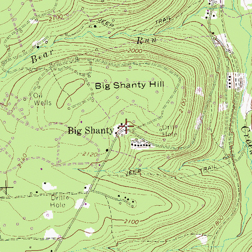 Topographic Map of Big Shanty, PA