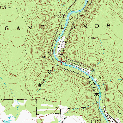 Topographic Map of Bliss Run, PA