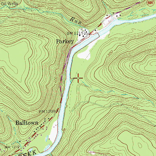 Topographic Map of Blood Run, PA
