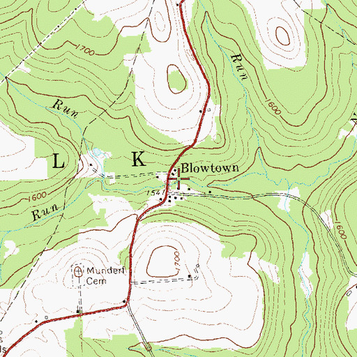 Topographic Map of Blowtown, PA
