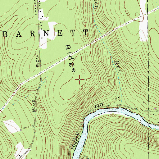 Topographic Map of Blue Ridge, PA