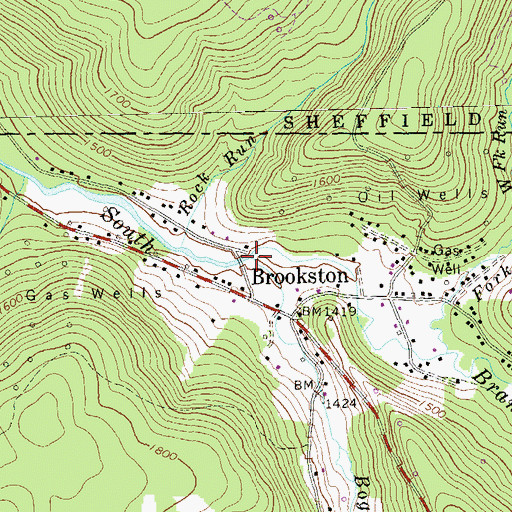 Topographic Map of Bogus Run, PA