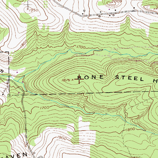 Topographic Map of Bone Steel Hill, PA