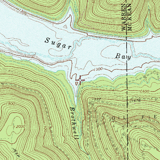 Topographic Map of Brothwell Run, PA