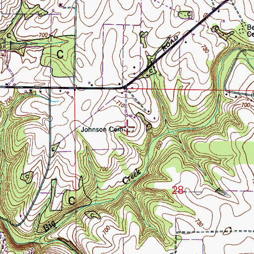 Topographic Map of Johnson Cemetery, AL