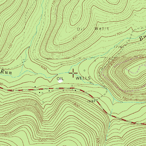 Topographic Map of Buck Lick Run, PA