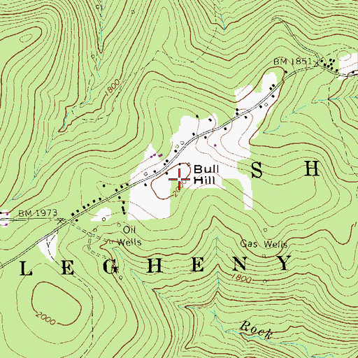 Topographic Map of Bull Hill, PA