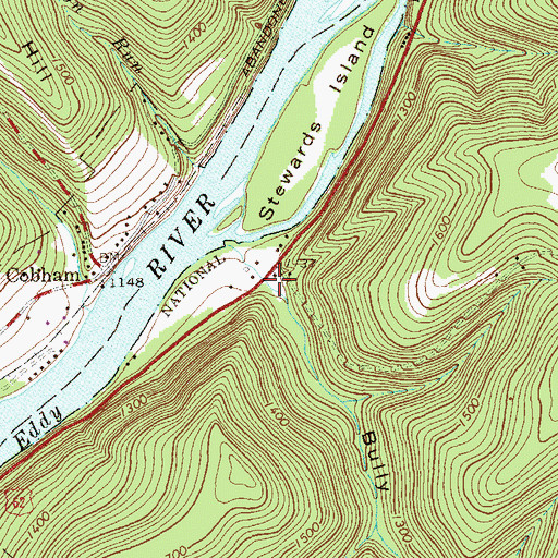 Topographic Map of Bully Hollow, PA