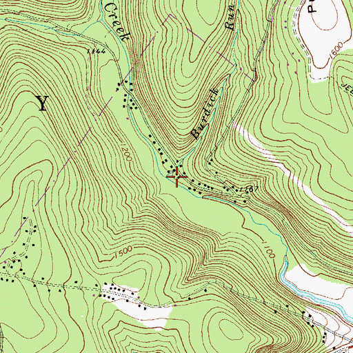 Topographic Map of Burdick Run, PA