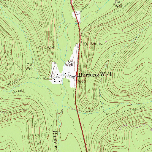 Topographic Map of Burning Well, PA